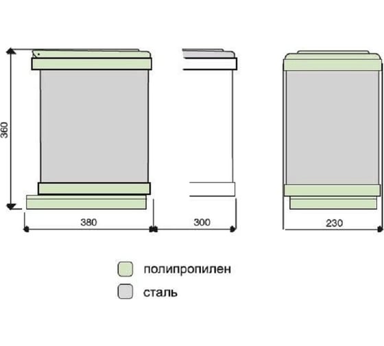 Система сортировки мусора ALVEUS Albio 10 1x16л, серый пластик/нержавеющая сталь 227980