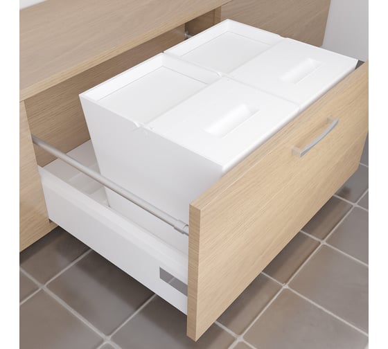 Система сортировки мусора ALVEUS Albio 45 2x16л, белый пластик 211959