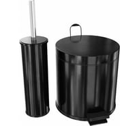 Комплект Teymi ведро для мусора с педалью Solli 3 литра, ершик для унитаза, черный T90224 ЦБ-00266865