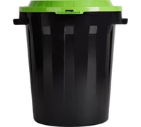 Бак для отходов IDEA 90 л, пластик, черный с зеленой крышкой 932764 М 2394 ярко-зеленый