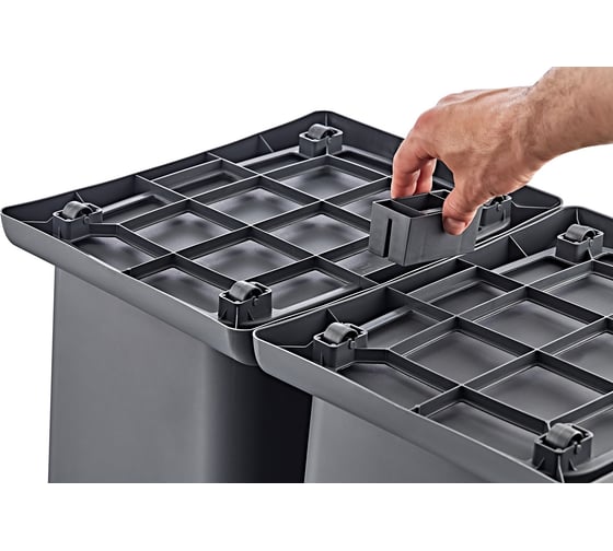 Набор баков для раздельного сбора мусора TURAN SOFT Anthracite 40 л., 3 шт TRN-198-Anthr