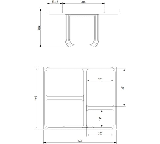 Комплект вёдер GTV МУЛЬТИНО NEW 600 3x15L+1x7L + каркас с креплением к фасаду, антрацит PB-93004162601