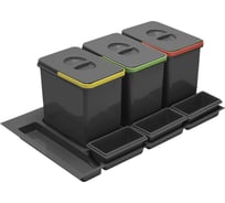 Комплект вёдер GTV МУЛЬТИНО 800 3x15л+3 ёмкости, антрацит PB-91634100B5V-A