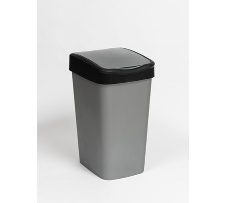 Ведро для мусора Violet Tandem с подвижной крышкой 20л сер. металлик/черный 842058