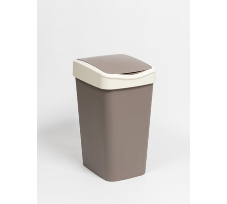 Ведро для мусора Violet Tandem с подвижной крышкой 20л шоколад/слон.кость 842022