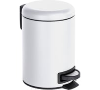 Урна с педалью PRIMANOVA ELIT 5л., металл / белый, высота 27 см, диаметр 20,5 см D-20858