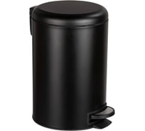 Урна с педалью PRIMANOVA ELIT 12л., металл / мат.чёрный, высота 37 см, диаметр 25 см D-20860