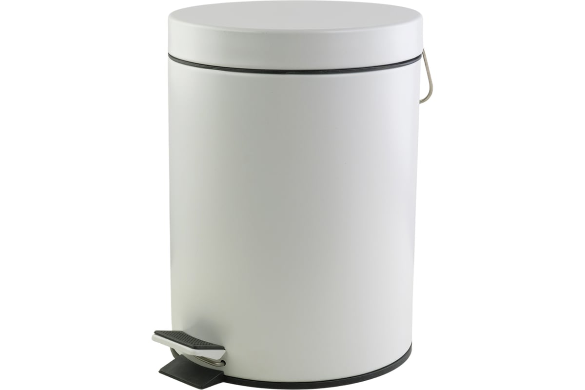 Ведро для мусора VERAGIO GIFORTES 5 литров круглое, с крышкой, белое ...