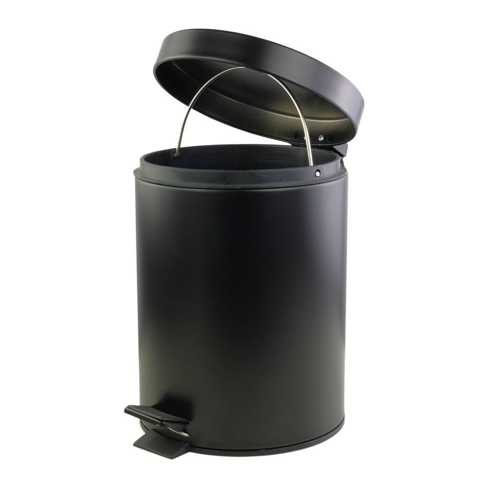 Ведро для мусора VERAGIO GIFORTES 5 литров круглое, с крышкой, черное .