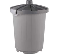 Круглый бак Garden Story с крышкой, 105 л, серый 3733-МТ021