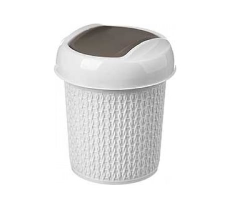 Контейнер для мусора Idiland "Velvet" круглый 1л (светло-серый) 221301721/03
