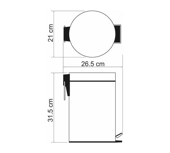 Ведро WasserKRAFT K-655  5L с микролифтом