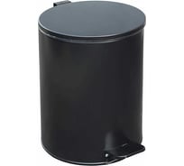 Урна PRIMANOVA 12 л, металл, с педалью, круглая, черный матовый, внутренний пластиковый контейнер, H-37 см, D-25 см D-412400-B