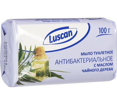 Туалетное мыло Luscan антибактериальное, с маслом чайного дерева, 100 г 1685304