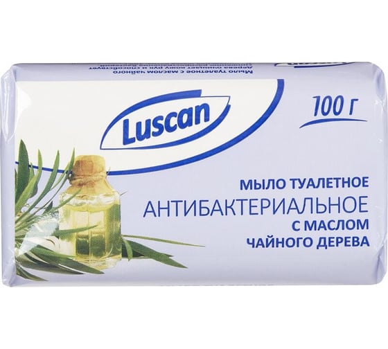 Туалетное мыло Luscan антибактериальное, с маслом чайного дерева, 100 г 1685304
