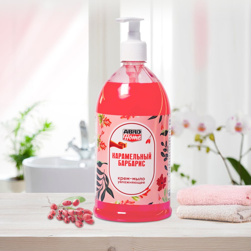 Крем-мыло увлажняющее ABRO Home «Карамельный барбарис», 1л AH-CB1000-N ...