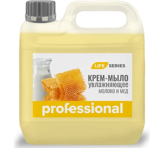Крем-мыло PROFESSIONAL Молоко и мёд, 3л канистра, ТМ 32423