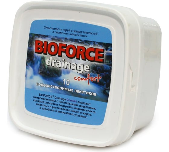 Биопрепарат для канализационных труб и жироуловителей BIOFORCE Drainage Comfort 10x56г 560г bc-008