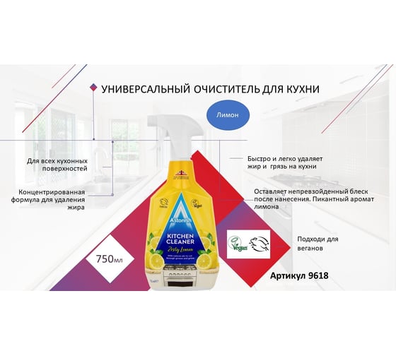 Очиститель для кухни Kitchen cleaner Astonish 9618