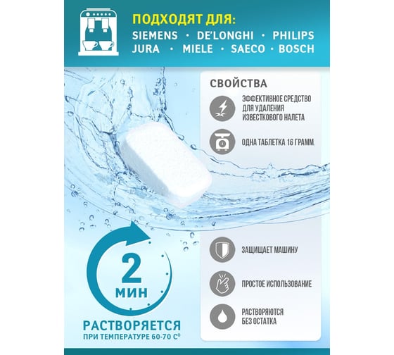 Средство от накипи для кофемашин Tatkraft антинакипин, очиститель напипи, 25 шт 14343 1