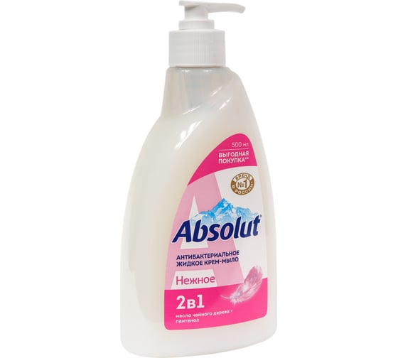 Антибактериальное жидкое мыло Absolut '' 2в1" нежное, 500 г (15621) 5213/12 1