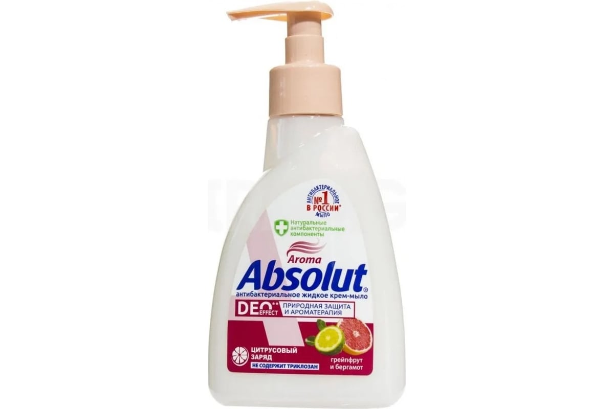 Жидкое мыло Absolut Deo effect Грейпфрут и бергамот, 250 г 5169/10 -  выгодная цена, отзывы, характеристики, фото - купить в Москве и РФ