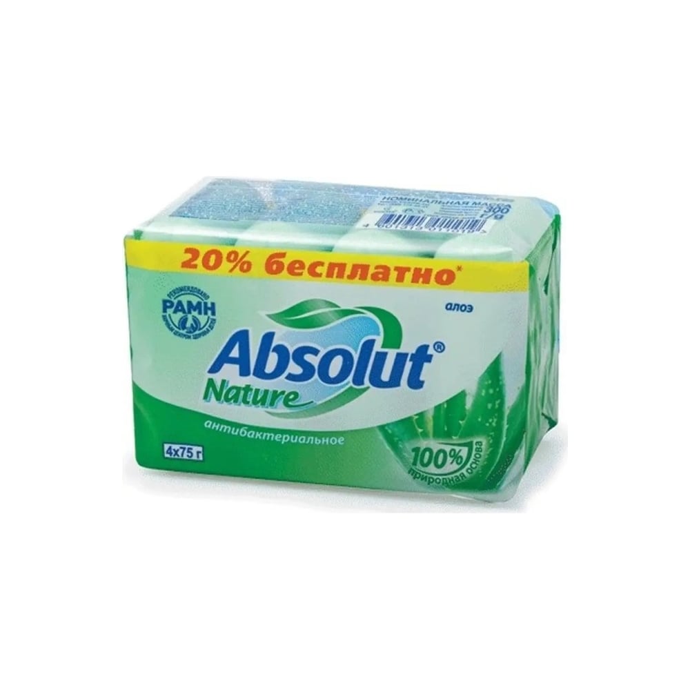 Твердое мыло Absolut FitoGuard алоэ, 4x75 г 6065 - выгодная цена ...