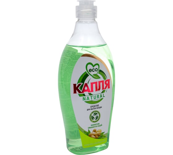 Жидкое моющее средство для посуды Капля Natural Имбирь и белый чай 500 г 9091