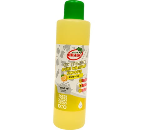 Средство для мытья полов Green Drago с ароматом «Лимон", 1 л GD90010001