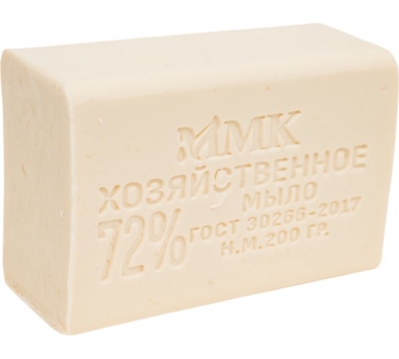 Хозяйственное мыло ММК 200 гр. 72 % без обертки белое 60 шт МКХ1523