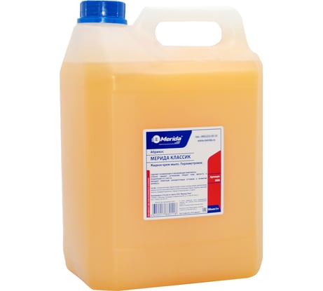 Жидкое мыло Merida КОМФОРТ кремовое, абрикос, канистра 5 л М9А