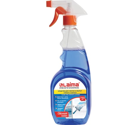 Средство для мытья стекол и зеркал LAIMA 750 мл, PROFESSIONAL, распылитель, 602301