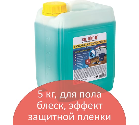 Средство для мытья пола LAIMA 5 кг, PROFESSIONAL концентрат, Морской бриз, 602296
