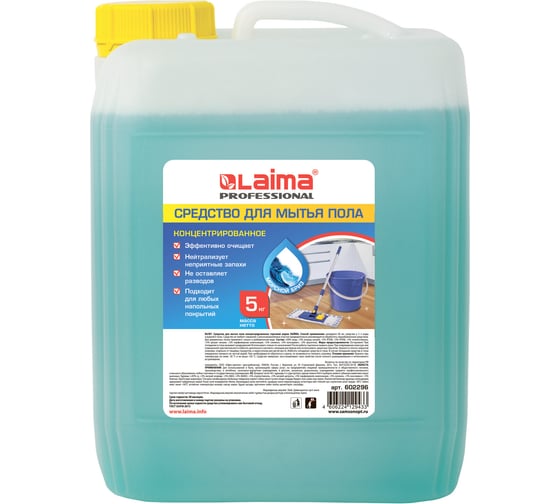 Средство для мытья пола LAIMA 5 кг, PROFESSIONAL концентрат, Морской бриз, 602296