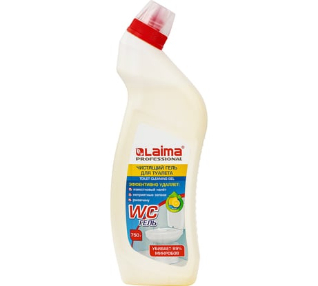 Средство для уборки туалета LAIMA 750 г, PROFESSIONAL Лимон-WC Гель, утенок, 604793