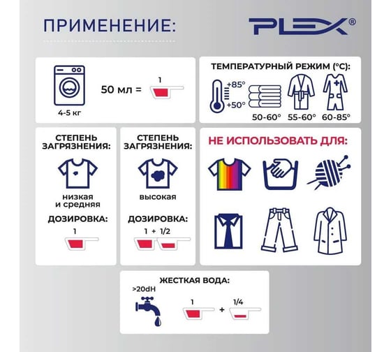 Стиральный порошок для белого белья PLEX Lillian 5 кг УТ000006842