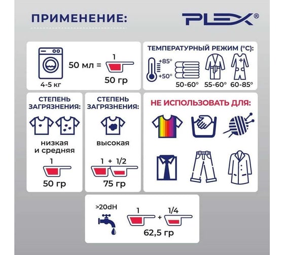 Стиральный порошок для белого белья PLEX Lillian 10 кг УТ000006844
