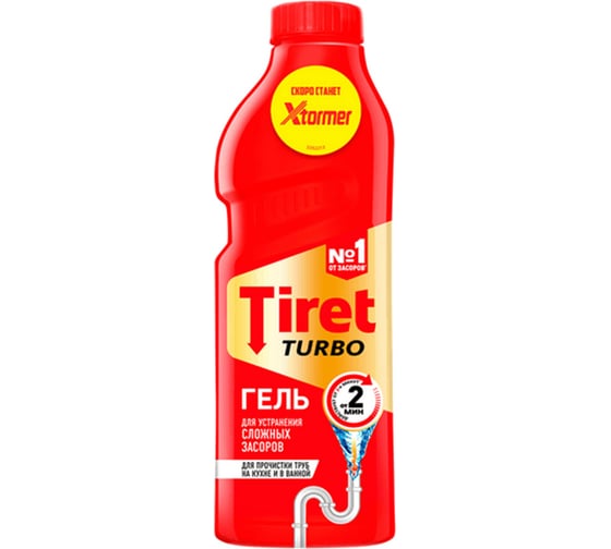 Средство для прочистки канализационных труб TIRET Turbo, гель, 1 л 8147377 602018