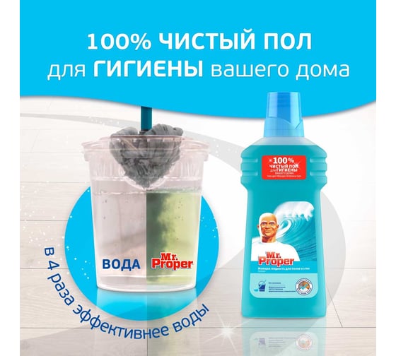 Средство для мытья пола и стен MR. PROPER 500 мл Океан 602435 0001008325
