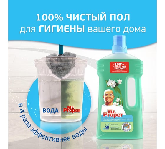 Средство для мытья пола и стен MR. PROPER 1 л Горный ручей и прохлада MP-81519421 603839 0001008322