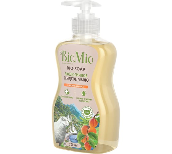 Жидкое мыло BioMio BIO-SOAP RU-CIS 19 с маслом абрикоса, 300 мл,  517.04163.0101