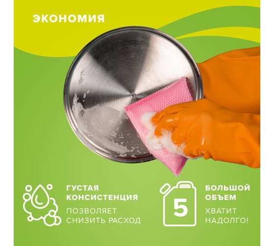 Средство для мытья посуды ЛЮБАША 5 л Лимон ПЭТ 604781