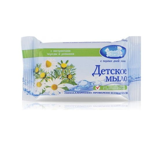 Туалетное детское мыло НАША МАМА NEW с экстрактом ромашки 90 г 090-3