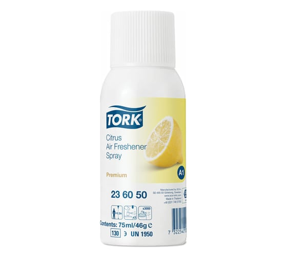 Аэрозольный освежитель воздуха TORK Prem Airfreshener цитрусовый А1, 236050 5660