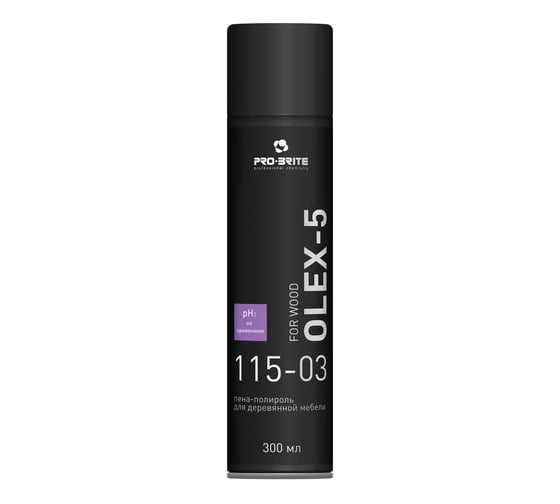 Полироль-пена для мебели PRO-BRITE OLEX-5 For Wood 300 мл очищает, придаёт блеск, аэрозоль 115-03 605243 1
