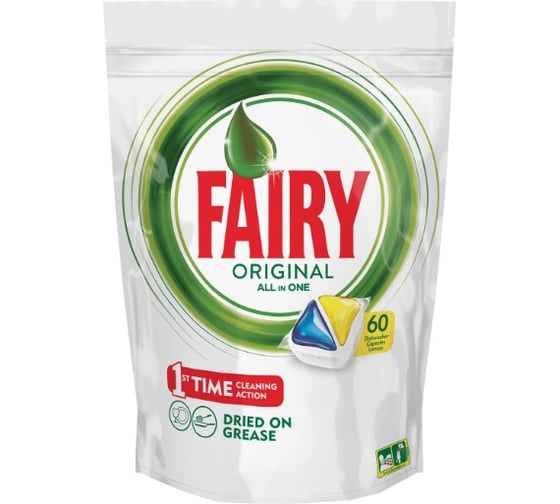 Таблетки для посудомоечных машин FAIRY All in 1, Лимон капсулы, 60 шт FR-81652887 604834 1