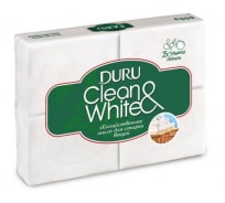 Хозяйственное мыло Clean&White белое, 4х125 г, экопак 50558