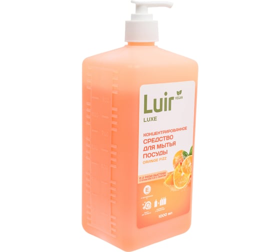 Концентрированное средство для мытья посуды Luir Luxe с ароматом апельсина, 1 л ЦБ-00004029 1