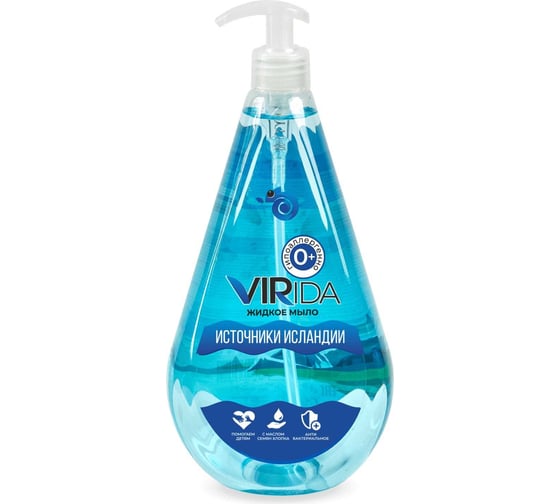 Жидкое мыло Viridi Group virida источники исландии, с антибактериальным эффектом, 500 мл УТ-00014968 1