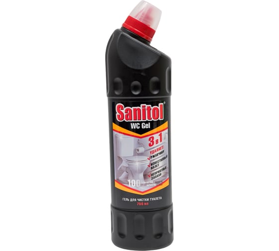 WC гель для чистки туалета Sanitol 3 в 1, 750 мл ЧС-07